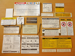 US Toyota original 08 TOYOTA PRIUS Prius caution label set -16 -inch for USDM North America JDM NHW20 series 