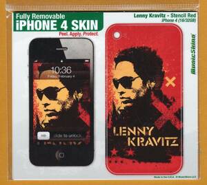 Lenny Kravitz　Stencil Red　iPhone4用　Music Skins　スキンシール　レニー・クラヴィッツ