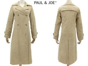 A535*PALL&JOE* France made corduroy long coat 38