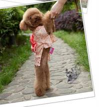 犬の服 ちょう結び 和服 花柄 可愛いドレス ワンピース ピンク_画像2