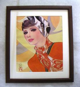 Art hand Auction ◆Iwata Sentaro Turban offset reproduction, wooden frame, immediate purchase◆, Painting, Japanese painting, person, Bodhisattva