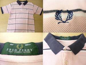 e5t FRED PERRY フレッドペリー鹿の子ポロシャツ■４０