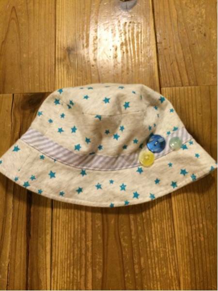 baby cheer 星柄×ストライプ柄 ベビー用 帽子 46㎝ 日本製