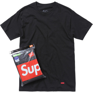 S■Supreme Hanes Tagless TeesヘインズTシャツtee黒3枚box logo