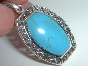 * last 1 piece *...* new goods bargain * natural turquoise antique style ma-ka site 6 stone original silver silver 925 pendant top 