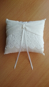  pearl attaching lace ribbon ring ring pillow wedding white square 