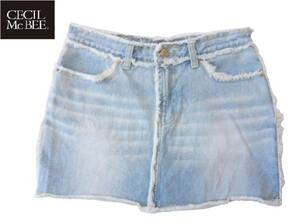 M149* beautiful goods * Cecil McBee * crash Denim miniskirt (S)