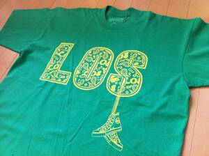 ★LOS105 KEEP.LA.WEST メンズ 半袖 Tシャツ Kグリーン 2XL 高品質 ギャング ウェッサイ 西海岸 ペイズリー柄 オリジナル 定価￥5,184 新品