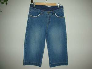  thousand .. gaucho pants wide half M~L race Denim 