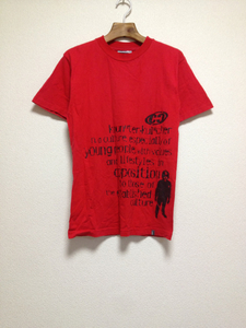 [即決古着]COUNTER CULTURE/カウンターカルチャー/Tシャツ/半袖/プリント/ロゴ/赤×黒/レッド×ブラック/M