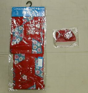 # tag attaching new goods : red ground . floral print. yukata pouch attaching height 155-165cm DmR19