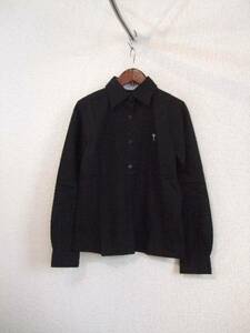 avv( Michel Klein ) black . embroidery go in long sleeve shirt (USED)30115