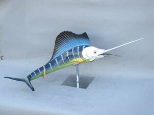 Art hand Auction MANGANI 制作的 SAILFISH 陶俑用于装饰意大利餐厅等商店。我认为这是一个旧物品。长约 1m。它是旧物品。有一些小划痕。, 手工作品, 内部的, 杂货, 装饰品, 目的