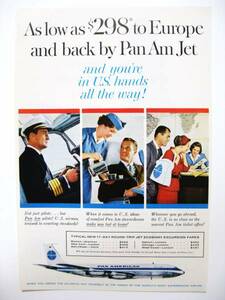 1960年PAN AMパンアメリカン航空広告(パンナムバッグ 正方形 白色)