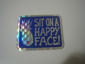 ビンテージ SIT ON A HAPPY FACE ステッカー ホログラム Kd446