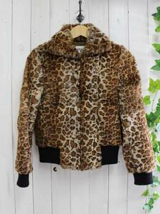 * Michel Klein * Leopard pattern good quality real fur blouson 38