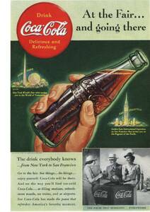 ●183F　1939年のレトロ広告　コカコーラ　Coca-Cola　Coke