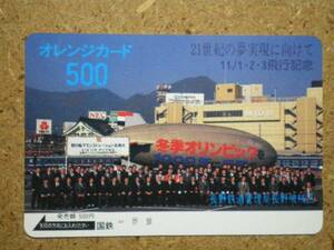 oc8702・長野鉄道管理局 オリンピック飛行船 国鉄フリーオレカ