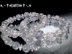銀爆裂水晶シルバークラック&ボタン水晶 ペア天然石 S~Lサイズ　　送料無料　匿名発送