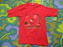 キッズ M10－12 子供 USA製 ARTEX SNOOPY スヌーピー 半袖Tシャツ 赤/黒/白/緑/茶 ピーナッツ_画像1