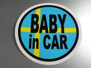 BC●スウェーデンBABY in CARステッカー 10cmサイズ●ボルボに ベビー 赤ちゃんが車に乗ってます☆かわいい☆ヨーロッパ 北欧 キッズ EU