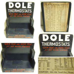 ビンテージ DOLE THERMOSTATS AUTO 店舗用 ディスプレイ 棚/ 50's,ロカビリー,アドバタイジング,FORD,30's,Buick,HOTROD,20's,アンティーク