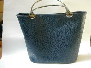  handmade real leather made metal. keep hand bucket back navy blue series net eyes pattern 