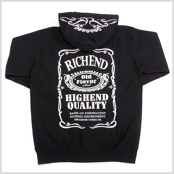 RICHEND リッチエンド ジップフーディー SOLDIERS ソルジャーズ ブラックxホワイト 黒x白 (サイズ:M)〔 アメージング 服 〕