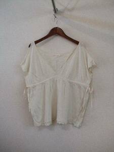 COIGIRLMAGIC white design short sleeves cotton knitted (USED)80214②