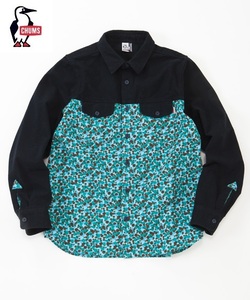 CHUMS Dot Camo Nel Shirt Black／Green チャムス ドット カモ ネル シャツ(メンズ)ブラック黒／グリーン緑 ／カモフラージュCH02-1019／XL