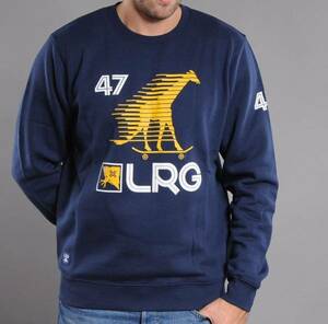 BIG size [3XL] American standard LRGe lure ruji- extra-large sweat sweatshirt navy blue navy fleece ground Street skateboard 