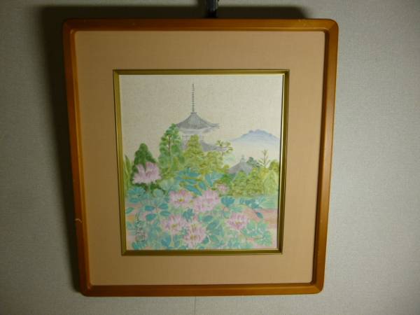 एक पुराने परिवार से: मिचिको ताकेइची इकारुगा में वसंत फ़्रेमयुक्त रंगीन कागज, चित्रकारी, जापानी चित्रकला, परिदृश्य, हवा और चाँद