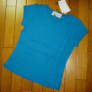 KITSUNE short sleeves T-shirt M blue fox 