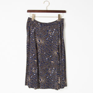  beautiful goods TORY BURCH flair skirt pattern Leopard jersey tea XS