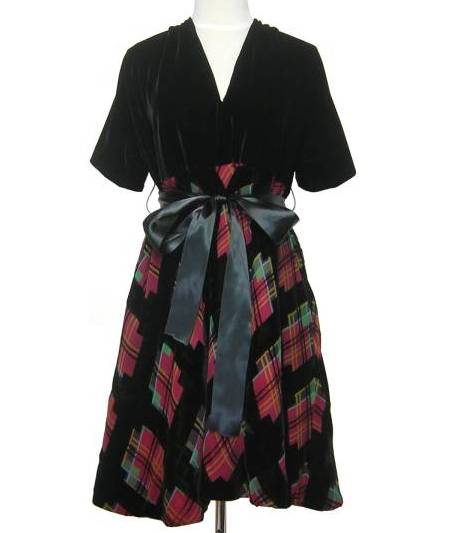 美品　GAULTIER　ゴルチエ　FEMME　伊製　ベルベットドレス　ワンピース 美品GAULTIERゴルチエFEMME伊製ベルベットドレスワンピース