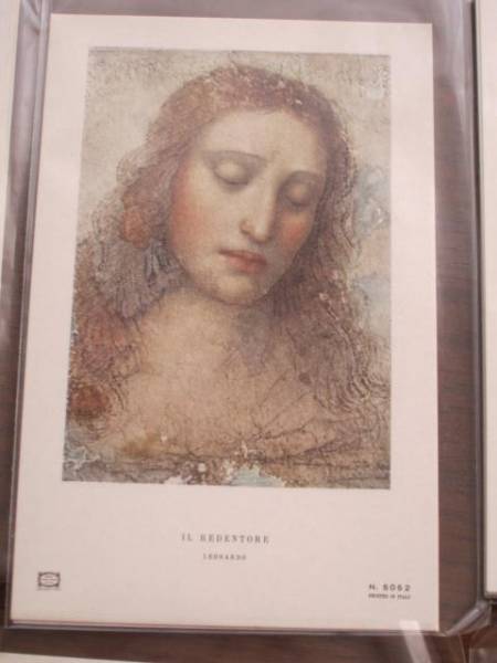 Gemälde ★Leonardo da Vinci Kopf Christi ★Christliches Gemälde Weihnachtskarte, Antiquität, Sammlung, Gedruckte Materialien, Andere