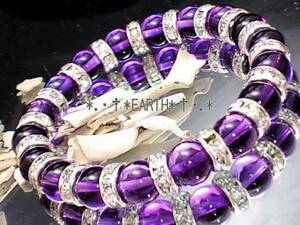 天然石★10ミリ紫水晶アメジストAAA&銀ロンデル 数珠　送料無料　匿名発送