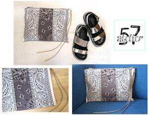  new goods marks lieatelier57 gray × white bandana clutch bag bai color inner bag new goods Deuxieme Classe a Pal tomon
