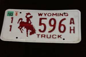  America number plate wa Io ming.11596AH *93 TRUCK