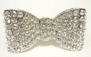 * Kirakira rhinestone BIG Ribon hair elastic roju-m