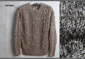  new goods aruchi The n Alain pattern low gauge .... sweater L tea / knitted 2