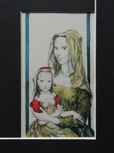 Art hand Auction Tsuguharu Foujita, Mutter und Kind, Äußerst seltenes Kunstbuch, Neuer Rahmen inklusive, Malerei, Ölgemälde, Porträts