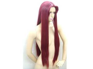 ( free shipping ) cosplay wig front . up strut long hair (FU-TF80 wine red wig net ) wig Halloween komike... fancy dress 