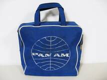1960年代 中古　パンナムバッグ（Pan Am）正方形 ブルー ＃267_画像1
