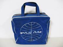 1960年代 中古　パンナムバッグ（Pan Am）正方形 ブルー ＃267_画像2