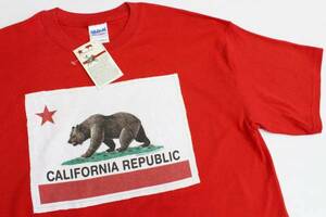 HTS95カリフォルニア州旗Mカリフォルニア ベアーUSA製CA.州旗 半袖Tシャツ