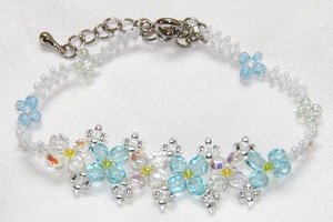 #.# bracele [ flower ]006:<White blue>
