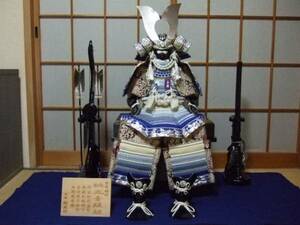  treasure! most high quality! elmet of armor! flat cheap . light work * Muromachi era trunk circle blue step armour, exhibition liquidation goods! early thing wins!