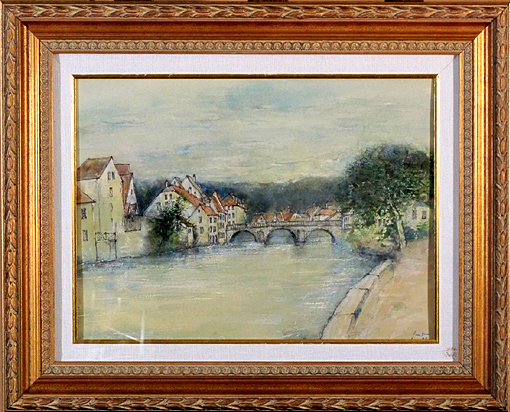 Shinsaku Acre 的 Gantner(塞纳河风景)水彩画, 绘画, 油画, 自然, 山水画