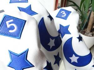 460OK! leather style Star moon cover 3 point white 7